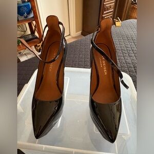 Kurt Geiger Black Patent Pointed Toe Slingback Heels